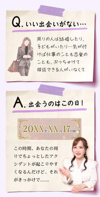 Q.いい出会いがない… A.出会うのはこの日！